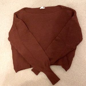 Burgundy Cropped Sweater from Garage